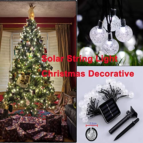Solar String Light Outdoor 50 LED Amanda Y 22.9ft 8 Modes LED Solar Globe String Lights Decorative Waterproof Solar… 2 Solar String Light Outdoor 50 LED Amanda Y 22.9ft 8 Modes LED Solar Globe String Lights Decorative Waterproof Solar… - Image 2