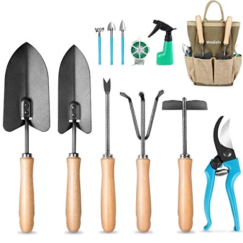 MOSFiATA Garden Tools Set, 12 Pieces Gardening Tools Comfortable Handle And Heavy Duty Hoe Rake Trowel Handle Tools… 1 MOSFiATA Garden Tools Set, 12 Pieces Gardening Tools Comfortable Handle And Heavy Duty Hoe Rake Trowel Handle Tools…