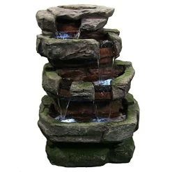 Sunnydaze Large Rock Quarry Outdoor Water Fountain – Rock Waterfall Fountain & Backyard Water Feature For Patio, Yard…