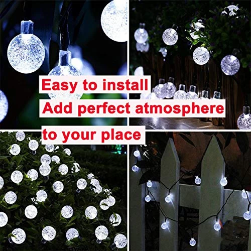 Solar String Light Outdoor 50 LED Amanda Y 22.9ft 8 Modes LED Solar Globe String Lights Decorative Waterproof Solar… 5 Solar String Light Outdoor 50 LED Amanda Y 22.9ft 8 Modes LED Solar Globe String Lights Decorative Waterproof Solar… - Image 5