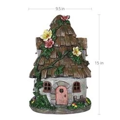 Exhart Twigs Roof Fairy House Outdoor Decor – Fairy Cottage Resin Statue With Solar Garden Lights, Miniature Fairy Hut… -Garden Supply Store 51uN6fyhIzL