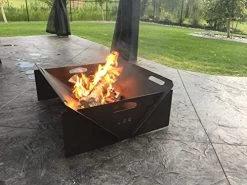 Solid Steel Flate Plate Wood Fire Pit – 32l’ X 25w X 12.5″ H – Prograde Heavy Duty Steel Portable Outdoor Wood Burning Fire Pit, For Backyard Fire, Fishing, And Camping -Garden Supply Store 51uhgIuW2BfL