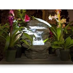 SereneLife 4-Tier Water Fountain Decoration – Cool Indoor Outdoor Portable Electric Tabletop Decorative Zen Meditation… -Garden Supply Store 51vH CbidxL