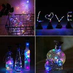 Upgraded 8 Pack Solar Powered Wine Bottle Lights 20 LED Colored Starry Cork Lights Fairy Cork String Craft Lights For… -Garden Supply Store 51vaqRK4KML