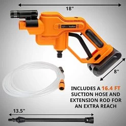 Ivation Cordless Portable Power Washer 290 PSI Pressure Cleaner, 2500mAh Battery Powered Sprayer Gun With 16.4’ Water… -Garden Supply Store 51vhgXNjclL