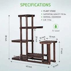 VIVOSUN Plant Stand Indoor Plant Shelf, 6 Tiers 10 Potted Wooden Flower Holder, Tiered Plant Rack For Garden, Balcony… -Garden Supply Store 51x2re9JluL
