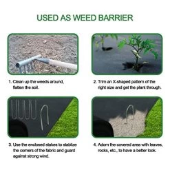 Becko Garden Weed Barrier Landscape Fabric, 80g Heavy Duty Foldable Horticultural Pad For Raised Bed, Ground Cover, Soil… -Garden Supply Store 51xGxREvCCL