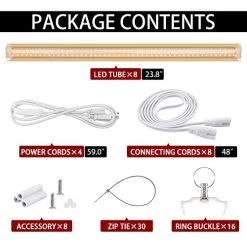 (Pack Of 8) Kihung LED Grow Light, 2FT T8 Grow Light, 192W(8×24W) Full Spectrum Grow Light With Reflectors, High PPFD… -Garden Supply Store 51xOsgS0TBL