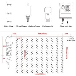 Twinkle Star 600 LED Window Curtain String Light For Wedding Party Home Garden Bedroom Outdoor Indoor Wall, Warm White -Garden Supply Store 51xgmHwOKyL