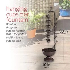 Alpine Metal Hanging 6-Cup Tier Layered Fountain, 36 Inch Tall , Bronze 8 Alpine Metal Hanging 6-Cup Tier Layered Fountain, 36 Inch Tall , Bronze -Garden Supply Store 51y1WfOtcNL