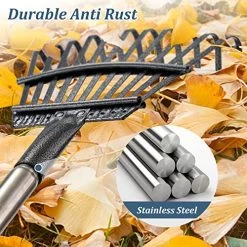 Leaf Rake For Gardening – 8.5″ Wide Small Garden Rake For Leaves,11 Tines Metal Shrub Rake,32-74″ Adjustable Handle -Yard Rake For Grass,Mulch – Rakes For Lawns Heavy Duty – Portable For Camping 10 Leaf Rake For Gardening – 8.5″ Wide Small Garden Rake For Leaves,11 Tines Metal Shrub Rake,32-74″ Adjustable Handle -Yard Rake For Grass,Mulch – Rakes For Lawns Heavy Duty – Portable For Camping -Garden Supply Store 51yQfni3NjL
