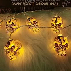 Halloween Skull LED Lights, Indoor Or Outdoor Holiday Decoration String Lights, 10 Feet 20 Pack Skull Lights (Warm White… -Garden Supply Store 51ykgeMBy1L