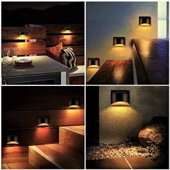 LeiDrail Solar Step Lights Outdoor Deck Fence Stair 2100K Warm Light Sun Powered LED Illuminated Landscape Lighting… -Garden Supply Store 51z mlXN25L