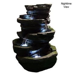 Sunnydaze Cobblestone Rock Waterfall Fountain With LED Lights – Outdoor Fountain & Backyard Water Feature For The Patio… -Garden Supply Store 51zC2B4h o1L