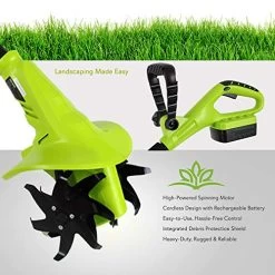 Serene Life 18V Handheld Electric Cordless Tiller – Battery Powered Hand Held Front Tine Soil Cultivator, High Power… -Garden Supply Store 51zDqPps8zL