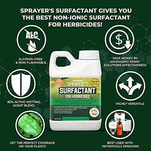 Sprayer’s Surfactant For Herbicides – NonIonic Surfactant For Weed Killer, Foliar, Unwanted Grass, Herbicide – Spreader Sticker – Surfactant Wetting Agent, PetraTools (8 Oz) 4 Sprayer’s Surfactant For Herbicides – NonIonic Surfactant For Weed Killer, Foliar, Unwanted Grass, Herbicide – Spreader Sticker – Surfactant Wetting Agent, PetraTools (8 Oz) - Image 4