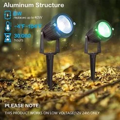 ZUCKEO Landscape Lighting 6W RGB Remote Control LED Landscape Lights 12V 24V Low Voltage Garden Pathway Lights… -Garden Supply Store 51zIfTqLxgL