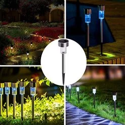 VOOKRY Solar Stake Lights Outdoor Pathway 16 Pack Solar Walkway Lights Outdoor Garden Lights For Landscape Patio Lawn… -Garden Supply Store 61 CqndINDL