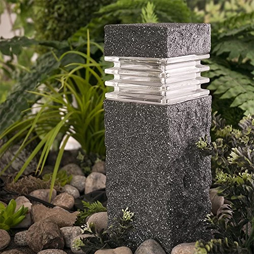 Paradise GL33749ST Low Voltage 3-watt LED Polyresin Bollard With Textured Stone, Black 5 Paradise GL33749ST Low Voltage 3-watt LED Polyresin Bollard With Textured Stone, Black - Image 5