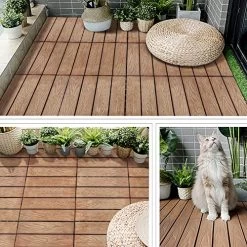Deck Tiles, Interlocking Patio Flooring Deck Tiles, Indoor Outdoor Deck And Patio Flooring Wood-Plastic Material… -Garden Supply Store 61 sdLbAFbL