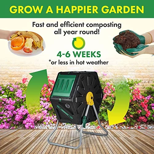 Miracle-Gro Small Composter – Compact Single Chamber Outdoor Garden Compost Bin – Heavy Duty 18.5gal (70L) Capacity… 4 Miracle-Gro Small Composter – Compact Single Chamber Outdoor Garden Compost Bin – Heavy Duty 18.5gal (70L) Capacity… - Image 4