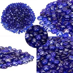 18 LB Fire Glass Beads Fireglass Drops For Gas Fire Pit Fireplace Cobalt Blue Luster Reflective Decorative Glass Gems… -Garden Supply Store 610LYKNJccL
