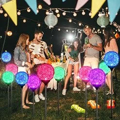 Solar Garden Lights Outdoor, Upgraded Magic Globe Powered Garden Light, Multi-Color Changing LED Solar Stake Lights For… -Garden Supply Store 610PvDi7w5L