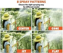 Spray Away High Performance Garden Hose Sprayer Nozzle Thats High Pressure Watering & Heavy Duty Landscaping Tool, 8 Adjustable Patterns, Light Weight And Easy To Hold! -Garden Supply Store 612BUh5YelyL