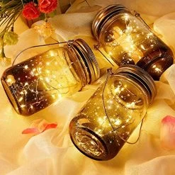 Solar Mason Jar Lights – 3 Pack 30 LED Starry Fairy String Solar Garden Hanging Lights Waterproof Indoor/Outdoor… -Garden Supply Store 612CVkRSixL