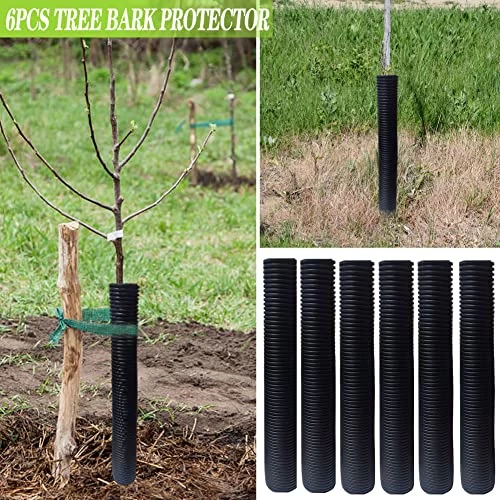 Corrugated Tree Guards, 6Pcs Tree Trunk Protectors Guard Tube Wraps To Protect Bark 15.7-Inch Long, 2-Inch Diameter, Tree Saplings Plants Protectors From Deer,Rodents, Mowers,Trimmers (Black) 6 Corrugated Tree Guards, 6Pcs Tree Trunk Protectors Guard Tube Wraps To Protect Bark 15.7-Inch Long, 2-Inch Diameter, Tree Saplings Plants Protectors From Deer,Rodents, Mowers,Trimmers (Black) - Image 6