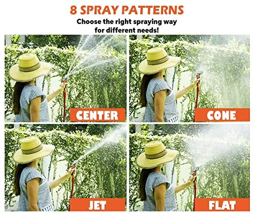 Garden Hose Nozzle | Hose Spray Nozzle | Water Hose Nozzle Sprayer | Heavy Duty 8 Adjustable Watering Patterns, Slip And… 3 Garden Hose Nozzle | Hose Spray Nozzle | Water Hose Nozzle Sprayer | Heavy Duty 8 Adjustable Watering Patterns, Slip And… - Image 3