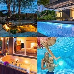 Kohree Pool Lights, 4 PCs RGB IP68 Waterproof Submersible Led Lights With Magnetic & Suction Cups, 360 Degree RF Remote… 13 Kohree Pool Lights, 4 PCs RGB IP68 Waterproof Submersible Led Lights With Magnetic & Suction Cups, 360 Degree RF Remote… -Garden Supply Store 613ZBeBhQgL