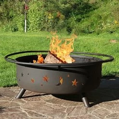 Sunnydaze Cosmic Fire Pit For Outdoors – 42-Inch Large Wood-Burning Fire Pit With Moon And Stars – Perfect For Patio And… -Garden Supply Store 613yNeLfi6L