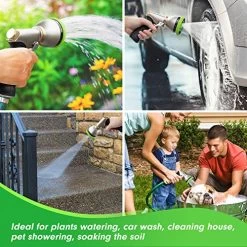 Water Hose Nozzle Spray Nozzle, Heavy Duty Metal Garden Hose Nozzle High Pressure Nozzle With 9 Adjustable Patterns… 12 Water Hose Nozzle Spray Nozzle, Heavy Duty Metal Garden Hose Nozzle High Pressure Nozzle With 9 Adjustable Patterns… -Garden Supply Store 614Y2Um6hNL