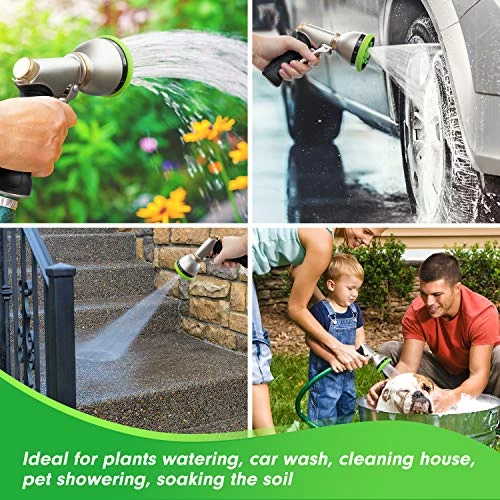 Water Hose Nozzle Spray Nozzle, Heavy Duty Metal Garden Hose Nozzle High Pressure Nozzle With 9 Adjustable Patterns… 6 Water Hose Nozzle Spray Nozzle, Heavy Duty Metal Garden Hose Nozzle High Pressure Nozzle With 9 Adjustable Patterns… - Image 6