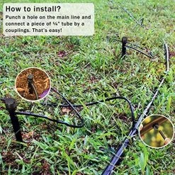 MIXC 100PCS Drip Emitters Sprayer With Stake Water Flow Adjustable For 1/4 Inch Irrigation Tube Hose, 360 Degree Dripper… -Garden Supply Store 616oPVcVAhL