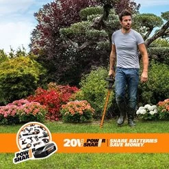 WORX WG255.1 20V Cordless Hedge Trimmer, 20″ -Garden Supply Store 617pPCrvy5L