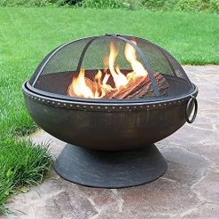 Sunnydaze Large Outdoor Fire Pit Bowl – 30-Inch Round Wood-Burning Patio & Backyard Fire Pit For Outside With Spark… -Garden Supply Store 618Zqj01t2BL