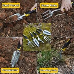 Garden Tools -Heavy Duty Gardening Tools Succulent Tools Set – Aluminum Outdoor Hand Tools With Soft Rubberized Non-Slip… 9 Garden Tools -Heavy Duty Gardening Tools Succulent Tools Set – Aluminum Outdoor Hand Tools With Soft Rubberized Non-Slip… -Garden Supply Store 618unGwWA2BL