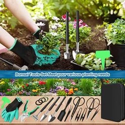 DEWINNER Bonsai Tree Kit Bonsai Tools Set Succulent Kit 16 PCS Garden Hand Tool Set Include Pruning Shears, Carbon Steel… -Garden Supply Store 619 6vYpBML