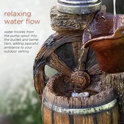 Alpine Old Fashion Pump Barrel Rustic Fountain, 24 Inch Tall -Garden Supply Store 61AIfkIlncL