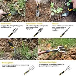 Garden Tools Set – 6 Piece Gardening Hand Tool Set (Weeder, Trowel, Transplanted, Cultivator& Weeding Fork Gloves… -Garden Supply Store 61AMQAcXGwL