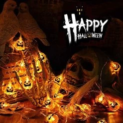 Toodour Halloween Pumpkin Lights – 2 Packs 30 LED Battery Operated Halloween Decorations String Lights -Garden Supply Store 61B4iApPDnL