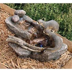 Water Fountain With LED Light – Curious Sea Otters Garden Decor Tabletop Fountain – Desk Fountain Water Feature -Garden Supply Store 61BArl7NdlL