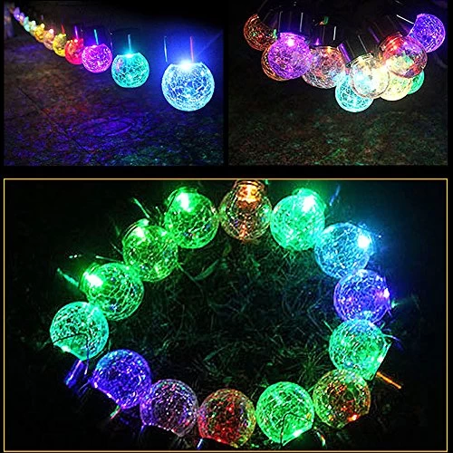4 Pack Hanging Solar Lights Outdoor LED Solar Powered Crystal Colour Changing Ball Light Waterproof Rechargeable Lights… 6 4 Pack Hanging Solar Lights Outdoor LED Solar Powered Crystal Colour Changing Ball Light Waterproof Rechargeable Lights… - Image 6