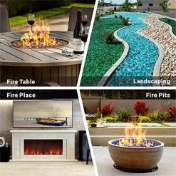 Onlyfire Reflective Fire Glass For Natural Or Propane Fire Pit, Fireplace, Or Gas Log Sets, 10-Pound, 1/2-Inch, Light… -Garden Supply Store 61BfLPS3HkL