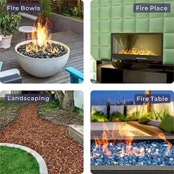 Mr. Fireglass Recycled Fire Glass For Natural Or Propane Fire Pit,Fireplace And Fire Table,10 Lb,Amber -Garden Supply Store 61Bgbht UsL