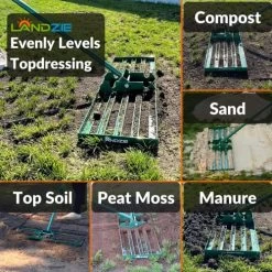 Landzie And Ryan Knorr Lawn Care 36 Inch Wide 72 Inch Handle Powder Coated Yard, Lawn, And Garden Leveler Rake With… -Garden Supply Store 61D3DZpuTLL