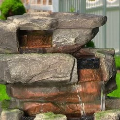 Sunnydaze Large Rock Quarry Outdoor Water Fountain – Rock Waterfall Fountain & Backyard Water Feature For Patio, Yard… -Garden Supply Store 61DF0VWuLRL