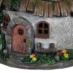 Exhart Twigs Roof Fairy House Outdoor Decor – Fairy Cottage Resin Statue With Solar Garden Lights, Miniature Fairy Hut… -Garden Supply Store 61DZmE5fipL